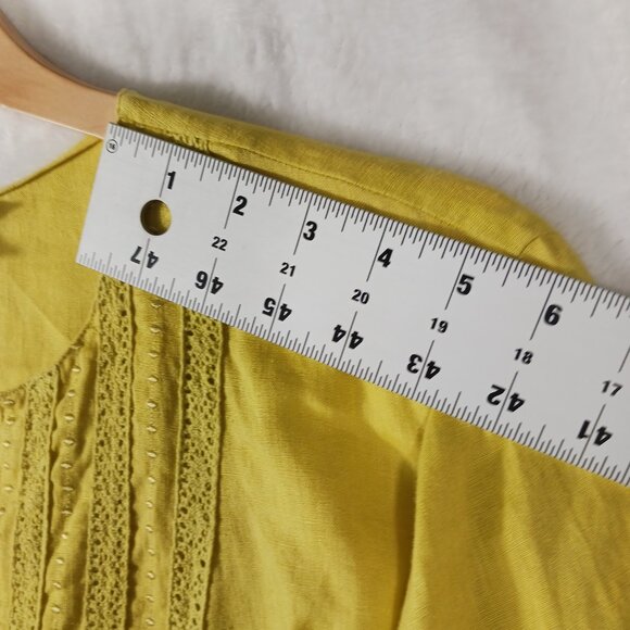 Charter Club, 18W, Linen Tunic w/ Embroidered Detail, 3/4 Sleeves, Boho Bohemian - Picture 10 of 12